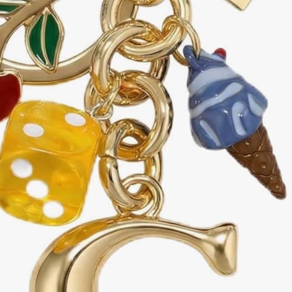 Adorable Coach C Logo Charm Keychain Bag charm with Gold Accents - Picture 2 of 5